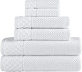 - Soft Textured and Quick Dry - 6 Piece Luxury White Towels for Bathroom - 100% Turkish Cotton - 2 Bath Towels, 2 Washcloths and 2 Hand Towels Set